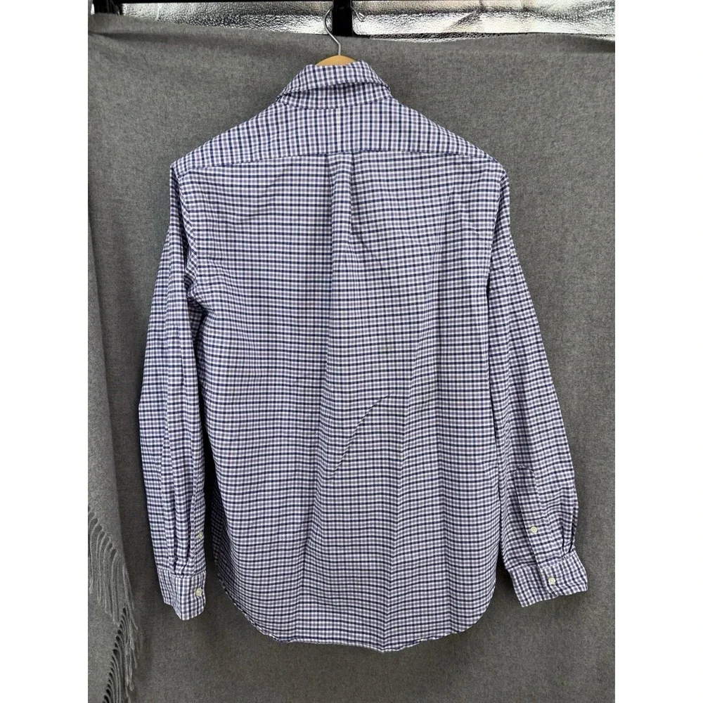 Polo Ralph Lauren Button Down Oxford Large Blue Purple Plaid Check Long Sleeve